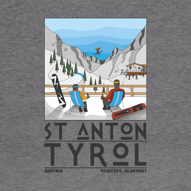 St Anton, Tyrol, Austria Retro Travel by JDP Designs